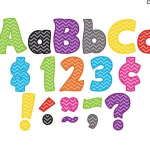 Teacher Created Resources Chevron Funtastic 4-Inch Letters Combo Pack